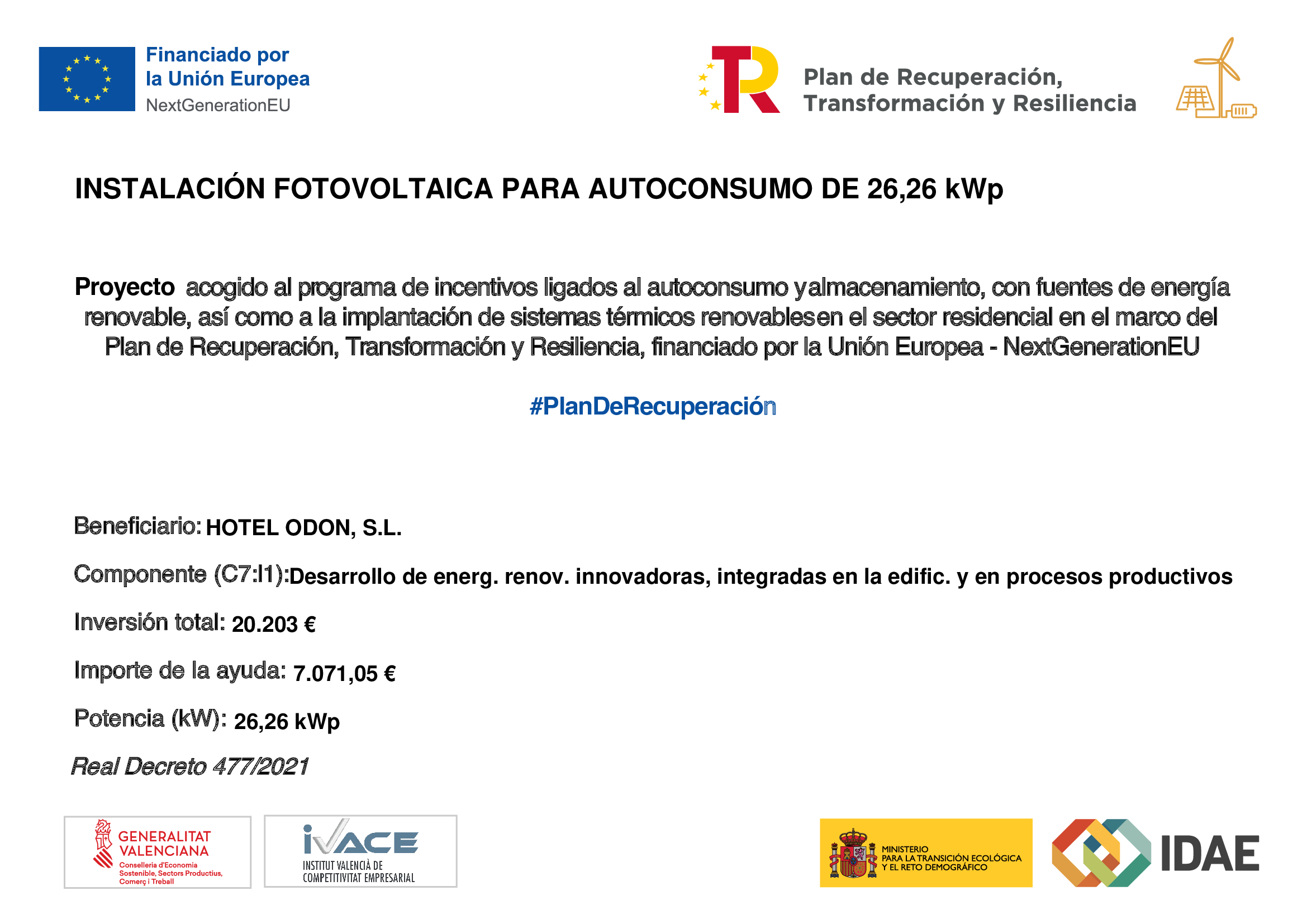 Cartel Instalación Fotovoltaica